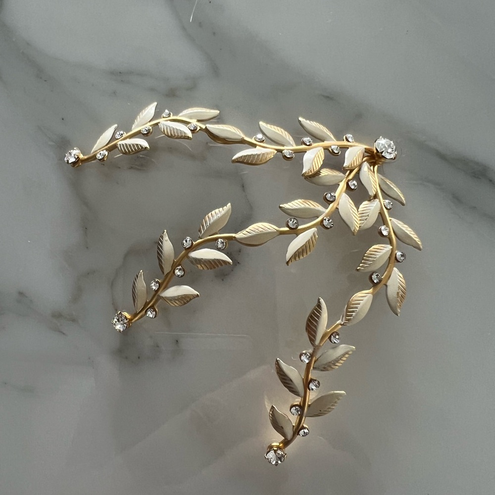 Gold Leaf Branch Hair Accessory